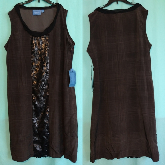 Simply Vera Wang 016 Chalkboard Plaid dress sequin - Picture 9 of 10